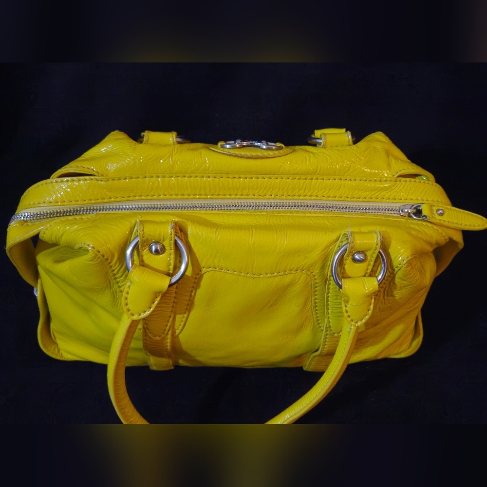 Michael Kors Mustard Yellow Patent Leather Satchel Bag - Picture 11 of 15